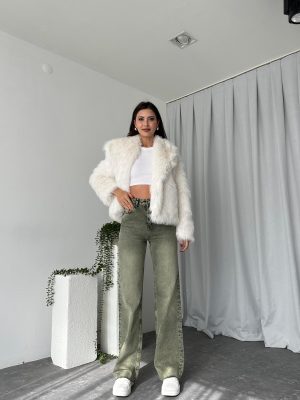 Kadın Tint Yeşil Tint Yıkama Malibu Jean