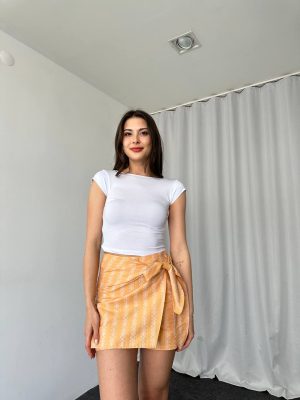 Sırt Dekolteli Basıc Crop (Beyaz)