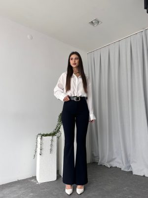 Kadın Lacivert Slimflare Pantolon
