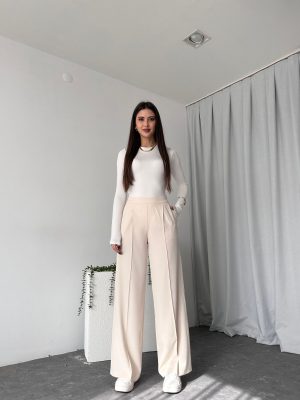 Kadın Krem Premium Pantolon