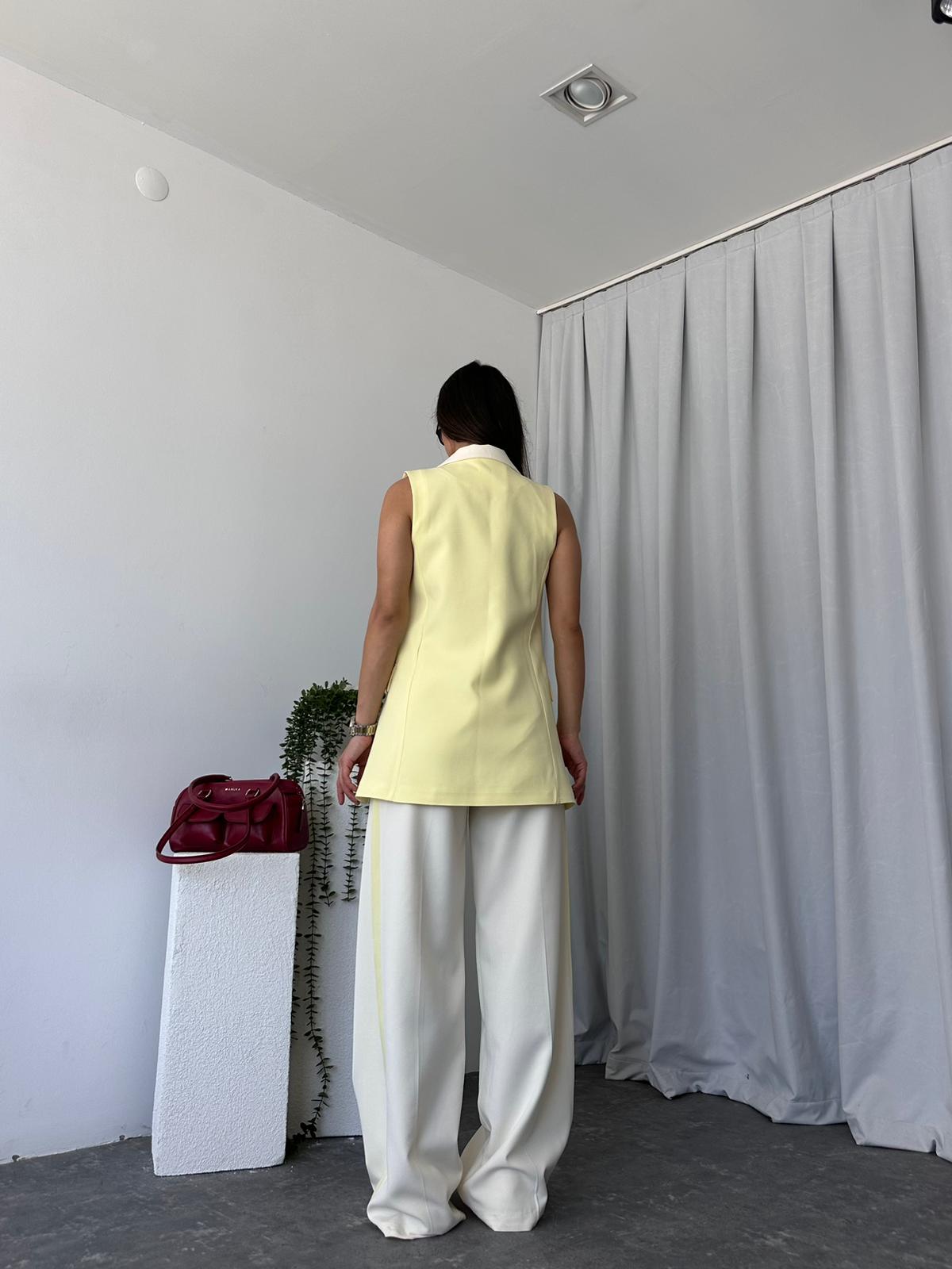 Kadın Annie Sarı Yelek-Pantolon Takım - Görsel 5