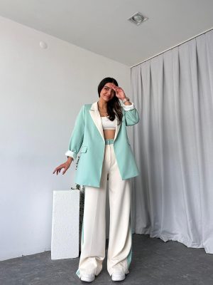 Kadın Aris Mint Yeşili Ceket-Pantolon Takım