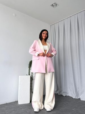 Kadın Aris Pembe Ceket-Pantolon Takım